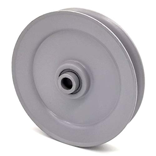 Phoenix Mfg. V-Groove Idler Pulley - 4'' Dia.- 3/8'' Bore - Steel