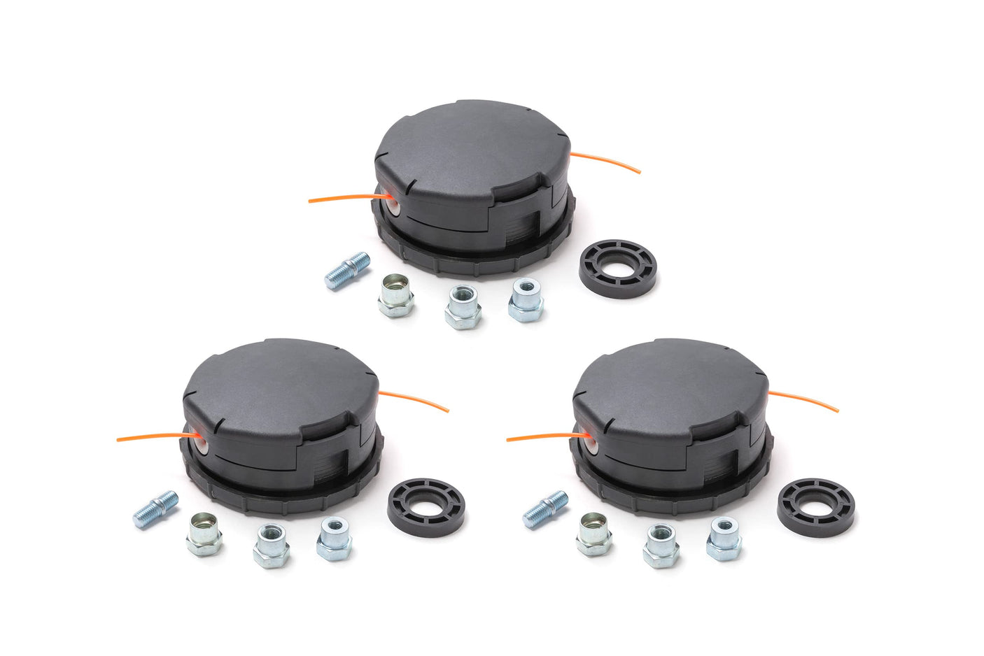 Terre Products, 3 Pack Bump Feed Trimmer Head Replacement, Compatible with Most Straight Shaft Trimmers, Echo Speed Feed 400 SRM Series, Any Line Shape and Maximum Line Size .105 Inch