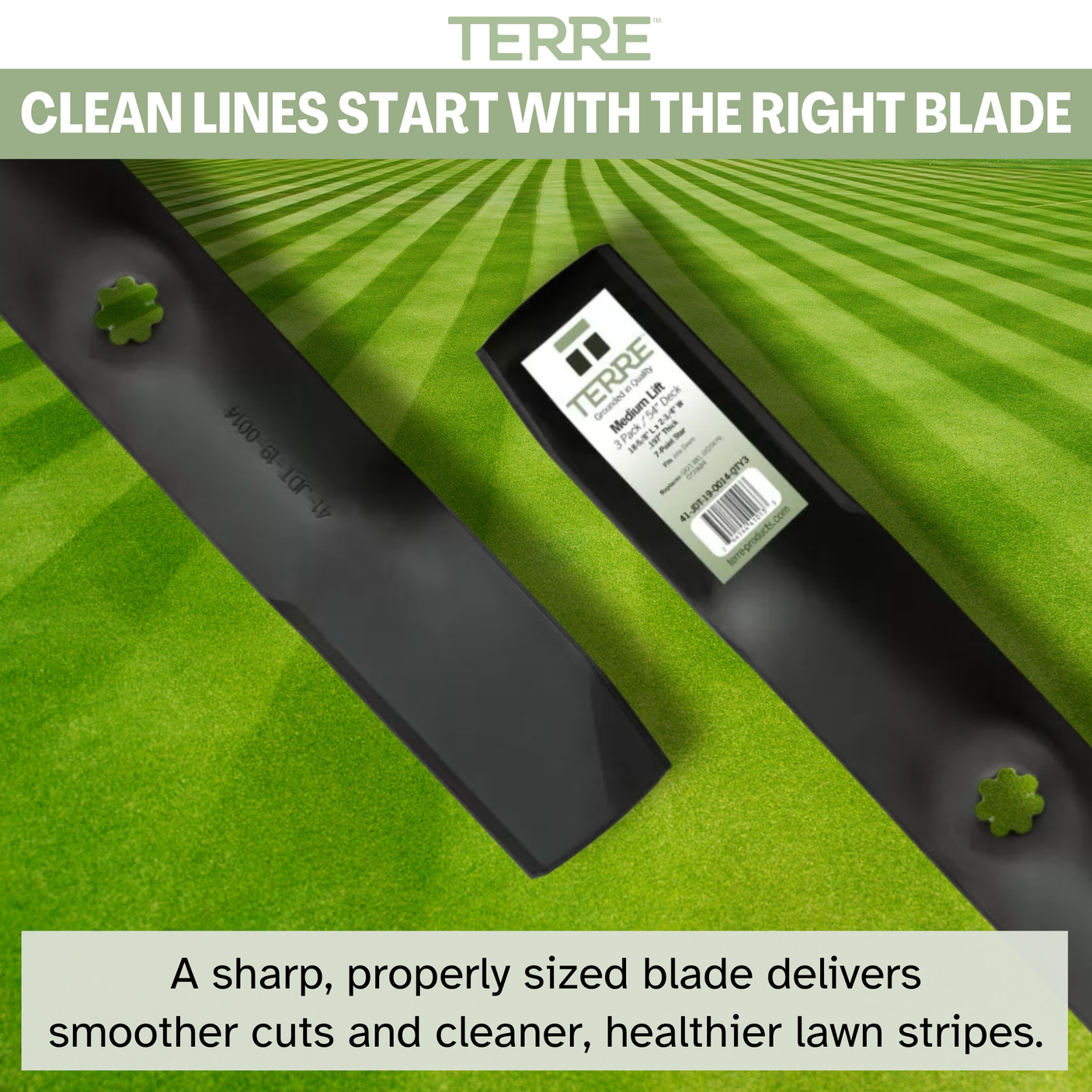 54" Medium Lift Lawn Mower Blades 3-Pack – Fits John Deere D170, E180 & LA175 – Replaces GY20679