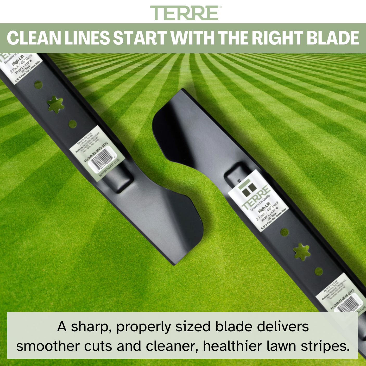 46" High Lift Lawn Mower Blades 2-Pack – Fits Cub Cadet XT1, XT2 & Craftsman LT46 – Replaces 942-04244