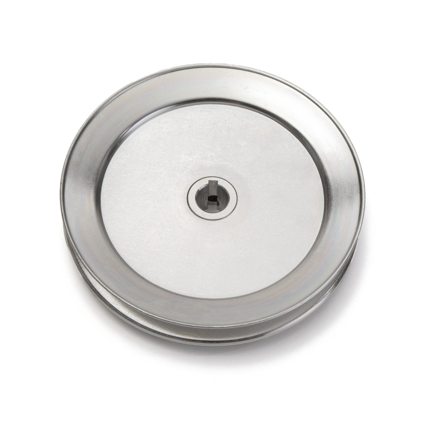Terre 260058 V-groove drive pulley, bottom angle showing bore and keyway