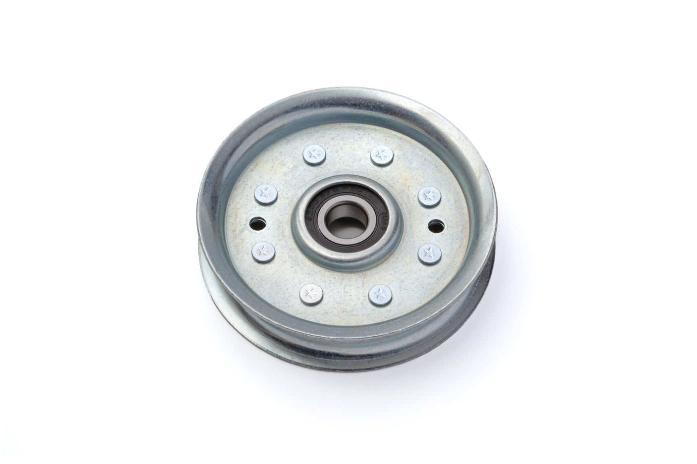 Flat Idler Pulley, 4'' Flat Diameter, 3/8'' Bore, Steel, General Purpose Pulley for Power Transmission