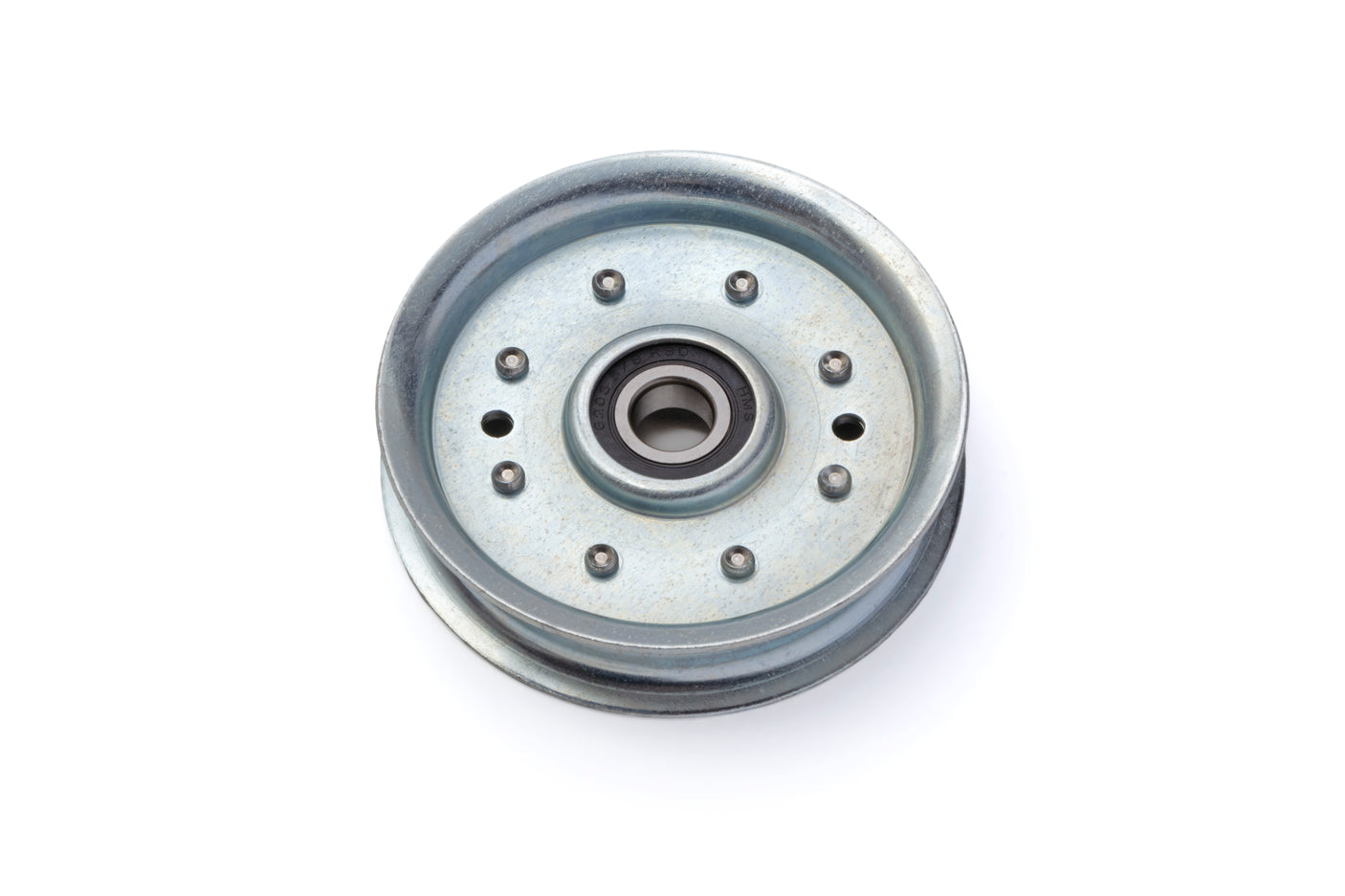 Flat Idler Pulley, 4'' Flat Diameter, 3/8'' Bore, Steel, General Purpose Pulley for Power Transmission