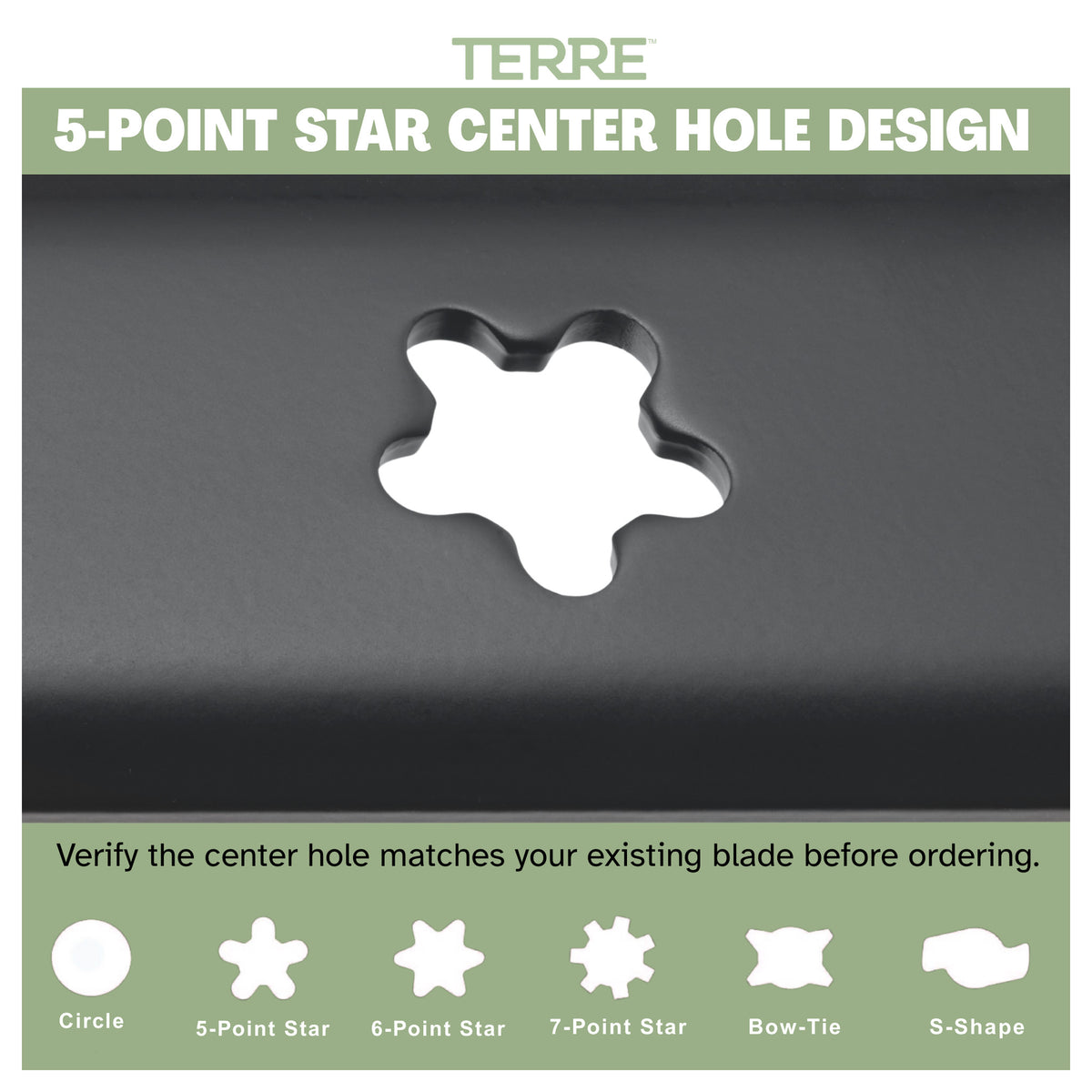 TERRE 42-inch high-lift mower blades 2-pack - mounting-hole fitment guide