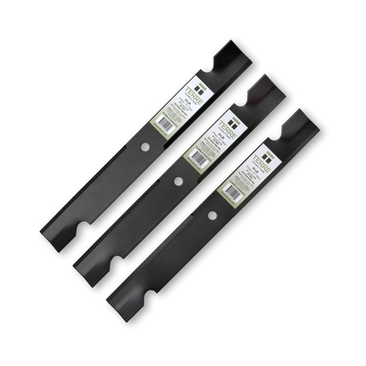 TERRE 61-inch high-lift mower blades 3-pack - hero product view