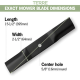 3-Pack High Lift Lawn Mower Blades, 44 Inch Deck, Compatible with Ariens, Toro TimeCutter Z, Replacement for Toro 108-1125, 54-0010, 54-0010-03, 55-4940, 55-4940-03, 55-4940-09