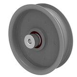Phoenix Mfg. Flat Idler Pulley, 4'' Flat Diameter, 3/8" Bore, Steel