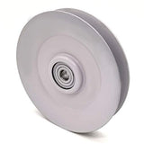 Phoenix Mfg. V-Groove Idler Pulley, 4.5'' Diameter, 3/8" Bore, Steel