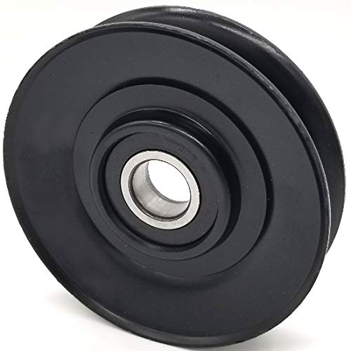 Phoenix Mfg. V-Groove Idler Pulley, 3.68'' Diameter, 17mm Bore, Steel