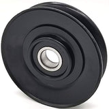 Phoenix Mfg. V-Groove Idler Pulley, 3.68'' Diameter, 17mm Bore, Steel
