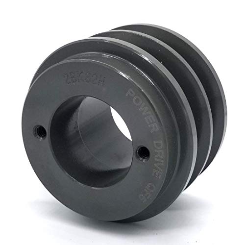 Phoenix Mfg. Double V-Groove Cast Iron Drive Pulley 3.2'' Diameter, 1 5/8" Bore