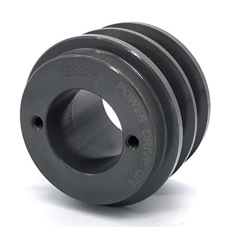 Phoenix Mfg. Double V-Groove Cast Iron Drive Pulley 3.2'' Diameter, 1 5/8" Bore