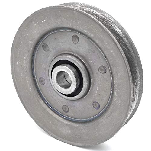 Phoenix Mfg. 5 Inch Dia 5/8 Inch Bore Steel V-Groove Idler Pulley, Compatible with Ariens, Bush Hog, Locke Turf, Replacement for 02937900, 97043, 02937900