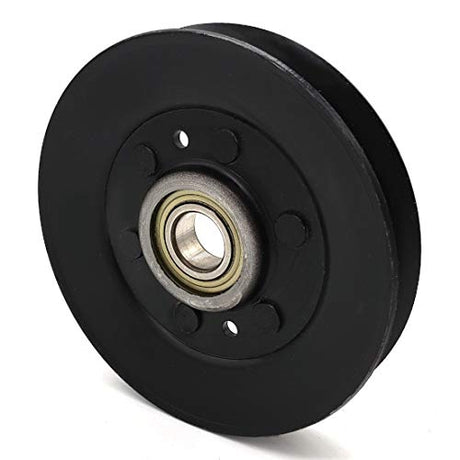 Phoenix Mfg. 4-1/2 Inch Dia 17mm Bore Steel V-Groove Idler Pulley Replacement for John Deere AM38171 Exmark Toro 135-4398