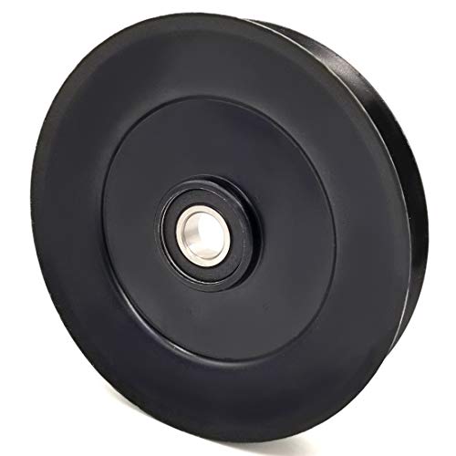 Phoenix Mfg. 6 Inch Dia 17mm Bore Steel V-Groove Idler Pulley Replacement for Exmark Toro 1-633166 Husqvarna Craftsman 102657