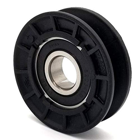 Phoenix Mfg. V-Groove Idler Pulley, 4'' Diameter, 17mm Bore, Plastic