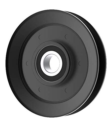 Phoenix Mfg. V-Groove Idler Pulley, 4'' Diameter, 17mm Bore, Steel