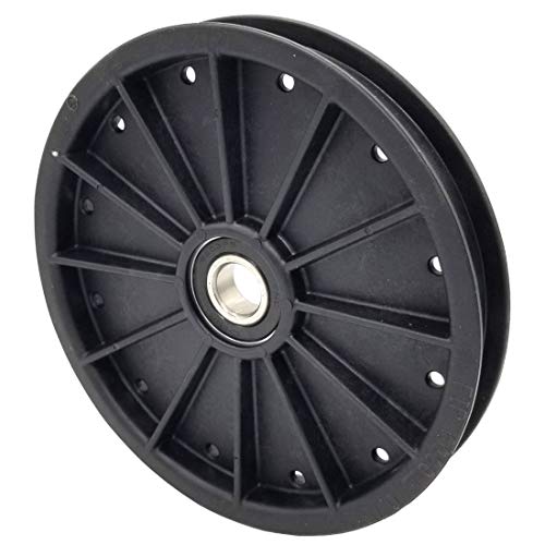 Phoenix Mfg. Flat Idler Pulley, 6'' Flat Diameter, 17mm Bore, Plastic