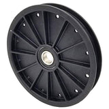 Phoenix Mfg. Flat Idler Pulley, 6'' Flat Diameter, 17mm Bore, Plastic