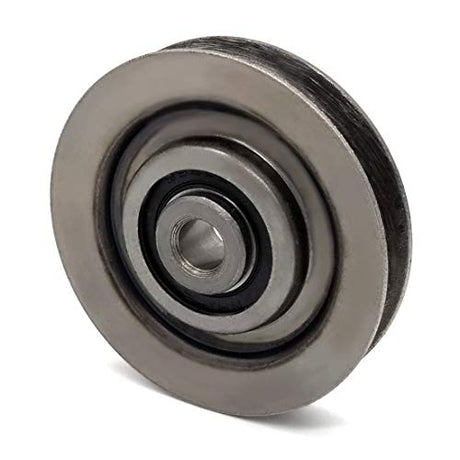 Phoenix Mfg. V-Groove Idler Pulley, 2.75'' Diameter, 3/8" Bore, Steel