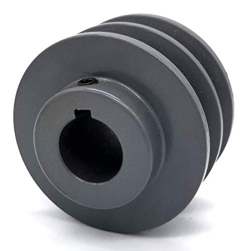 Phoenix Mfg. Double V-Groove Cast Iron Drive Pulley 3'' Diameter, 1" Bore