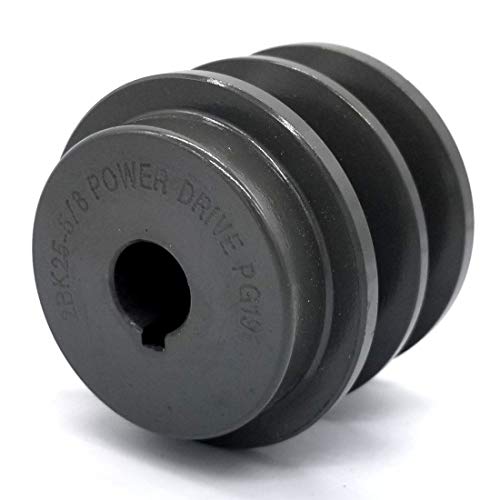 Phoenix Mfg. Double V-Groove Cast Iron Drive Pulley 2.5'' Diameter, 5/8" Bore