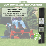 3-Pack High Lift Lawn Mower Blades, 44 Inch Deck, Compatible with Ariens, Toro TimeCutter Z, Replacement for Toro 108-1125, 54-0010, 54-0010-03, 55-4940, 55-4940-03, 55-4940-09
