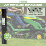 60" High Lift Lawn Mower Blades 3-Pack – Fits John Deere 400, 420, 655, 755 & 4010 – Replaces AM100538