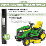 60" High Lift Lawn Mower Blades 3-Pack – Fits John Deere 400, 420, 655, 755 & 4010 – Replaces AM100538