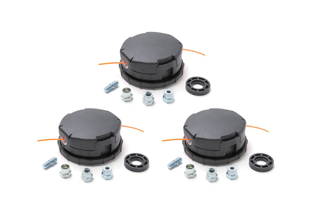 Terre Products, 3 Pack Bump Feed Trimmer Head Replacement, Compatible with Most Straight Shaft Trimmers, Echo Speed Feed 400 SRM Series, Any Line Shape and Maximum Line Size .105 Inch