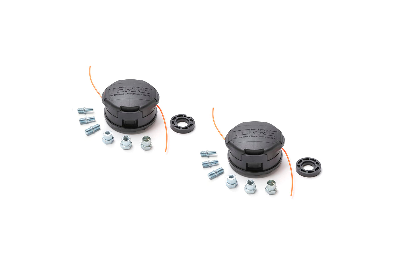 Terre Products, 2 Pack Universal Trimmer Head Replacement, Bump Feed String Trimmer Head, Compatible with Speed Feed and Most Weed Eater Brands, 4 Inch Diameter, Line Size .05 Inch to .105 Inch