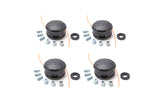 Terre Products, 4 Pack Universal Trimmer Head Replacement, Bump Feed String Trimmer Head, Compatible with Speed Feed and Most Weed Eater Brands, 4 Inch Diameter, Line Size .05 Inch to .105 Inch