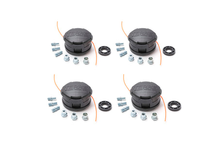Terre Products, 4 Pack Universal Trimmer Head Replacement, Bump Feed String Trimmer Head, Compatible with Speed Feed and Most Weed Eater Brands, 4 Inch Diameter, Line Size .05 Inch to .105 Inch
