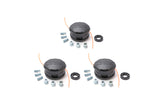 Terre Products, 3 Pack Universal Trimmer Head Replacement, Bump Feed String Trimmer Head, Compatible with Speed Feed and Most Weed Eater Brands, 4 Inch Diameter, Line Size .05 Inch to .105 Inch