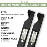 46" High Lift Lawn Mower Blades 2-Pack – Fits Craftsman, Husqvarna & Poulan – Replaces 405380