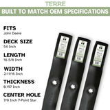 54" Medium Lift Lawn Mower Blades 3-Pack – Fits John Deere D170, E180 & LA175 – Replaces GY20679