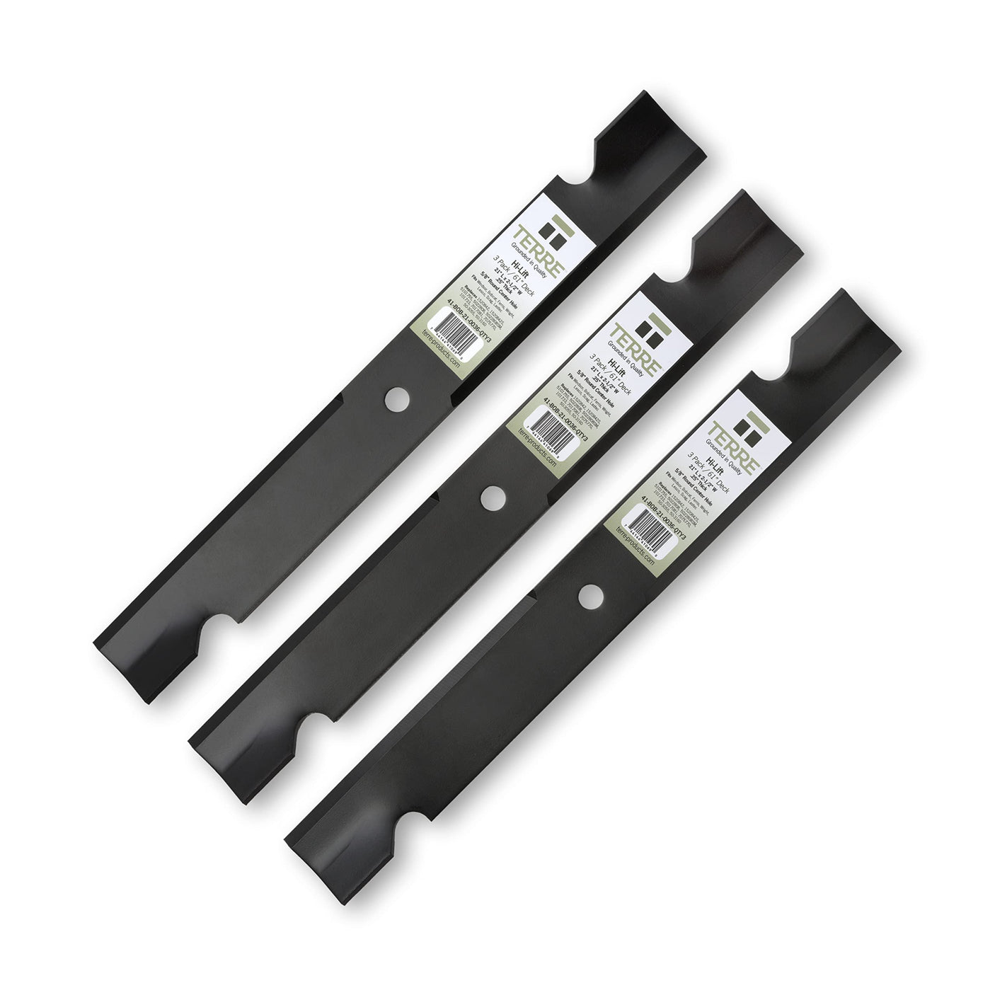 Terre Products, 3 Pack High Lift Lawn Mower Blades, 61 Inch Deck, Replacement for Ferris 1520842, 1520842S, 5020842, 5101755S, Bobcat 112111-03, Scag 48111, 481708, 481712, Husqvarna 539101733