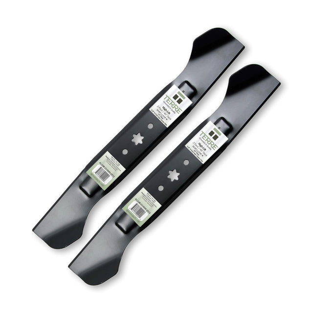 Terre Products, 46 Inch Lawn Mower Blades, 2 Pack, High Lift, Compatible with Cub Cadet XT1, XT2, Craftsman LT46, Replacement for 742-04244, 742-04244A, 942-04244, 942-04244A, 742-04290, 942-04290