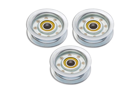 Terre Products, 3 Pack, Flat Idler Pulleys, 2-3/4 Inch Flat Diameter, Compatible with John Deere, Replacement for GY20067, GY22172