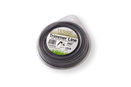 Terre Products - Commercial Grade 095 Trimmer Line Square, Dual Strength Weed Eater String Trimmer Line, Quality Weed Wacker String (131 ft.)