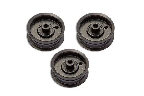 Terre Products, 3 Pack Flat Idler Pulleys, Compatible with Lawn Mowers Cub Cadet, MTD, Craftsman, Replacement for 756-04224