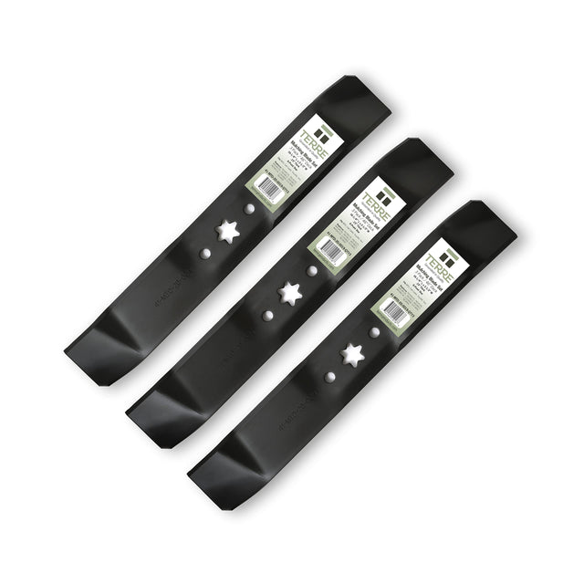 Terre Products, 3 Pack Mulching Lawn Mower Blades, 46 Inch Deck, Compatible with Cub Cadet, MTD, Replacement for 172-7926, 742-0611, 742-0611A, 742-4125, 742-04125, 742-0644, 942-04125, 942-0644