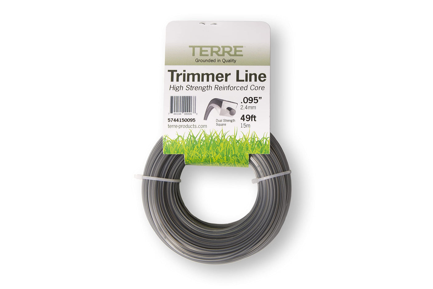 Terre Products - Commercial Grade 095 Trimmer Line Square, Dual Strength Weed Eater String Trimmer Line, Quality Weed Wacker String (49 ft.)