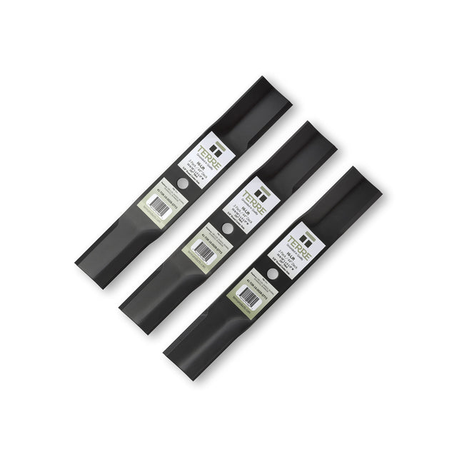 Terre Products, 3 Pack High Lift Lawn Mower Blades, 44 Inch Deck, Compatible with Ariens, Toro TimeCutter Z, Replacement for Toro 108-1125, 54-0010, 54-0010-03, 55-4940, 55-4940-03, 55-4940-09