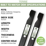 42" High Lift Lawn Mower Blades 2-Pack – Fits Craftsman, Husqvarna, Ariens, Poulan & Snapper – Replaces 138971