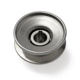 Terre 120012 V-groove drive pulley, bottom angle showing bore and keyway