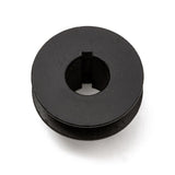 Terre 120034 V-groove drive pulley, bottom angle showing bore and keyway