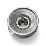 Terre 120058 V-groove drive pulley, bottom angle showing bore and keyway