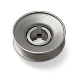 Terre 230010 V-groove drive pulley, bottom angle showing bore and keyway
