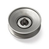 Terre 230034 V-groove drive pulley, bottom angle showing bore and keyway